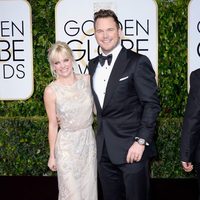 Anna Faris and Chris Pratt at the Golden Globes 2015 red carpet