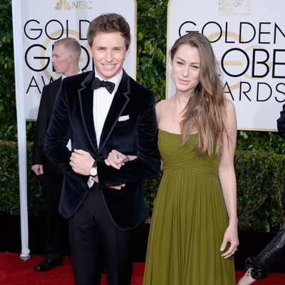 Eddie Redmayne and Hannah Bagshawe at the Golden Globe 2015 red carpet