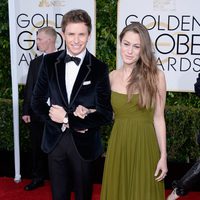 Eddie Redmayne and Hannah Bagshawe at the Golden Globe 2015 red carpet