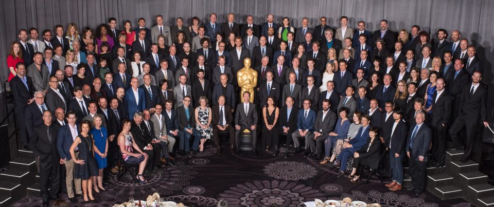 Family photograph at the Oscars' Nominees Luncheon 2015