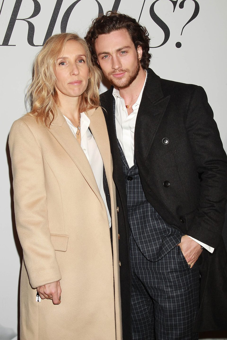 Sam Taylor-Johnson and Aaron Taylor-Johnson at the 'Fifty Shades of Grey' fan event in New York