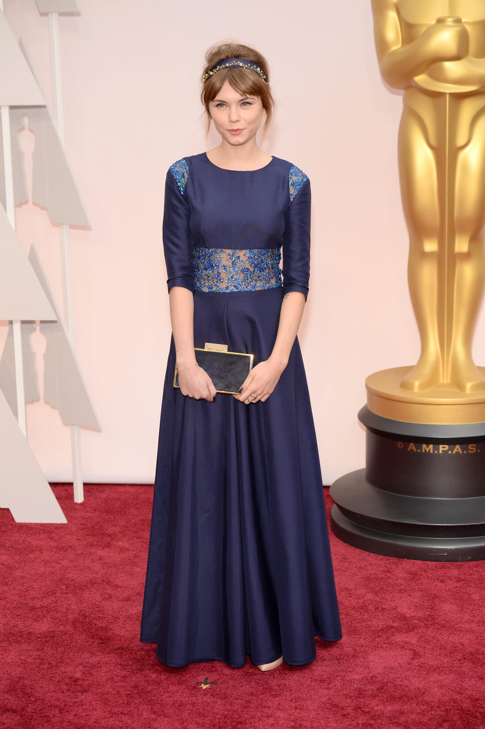 Agata Trzebuchowska at the Oscars Awards 2015 red carpet