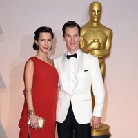 Benedict Cumberbatch and her wife Sophie Hunter at the Oscars Awards 2015 red carpet