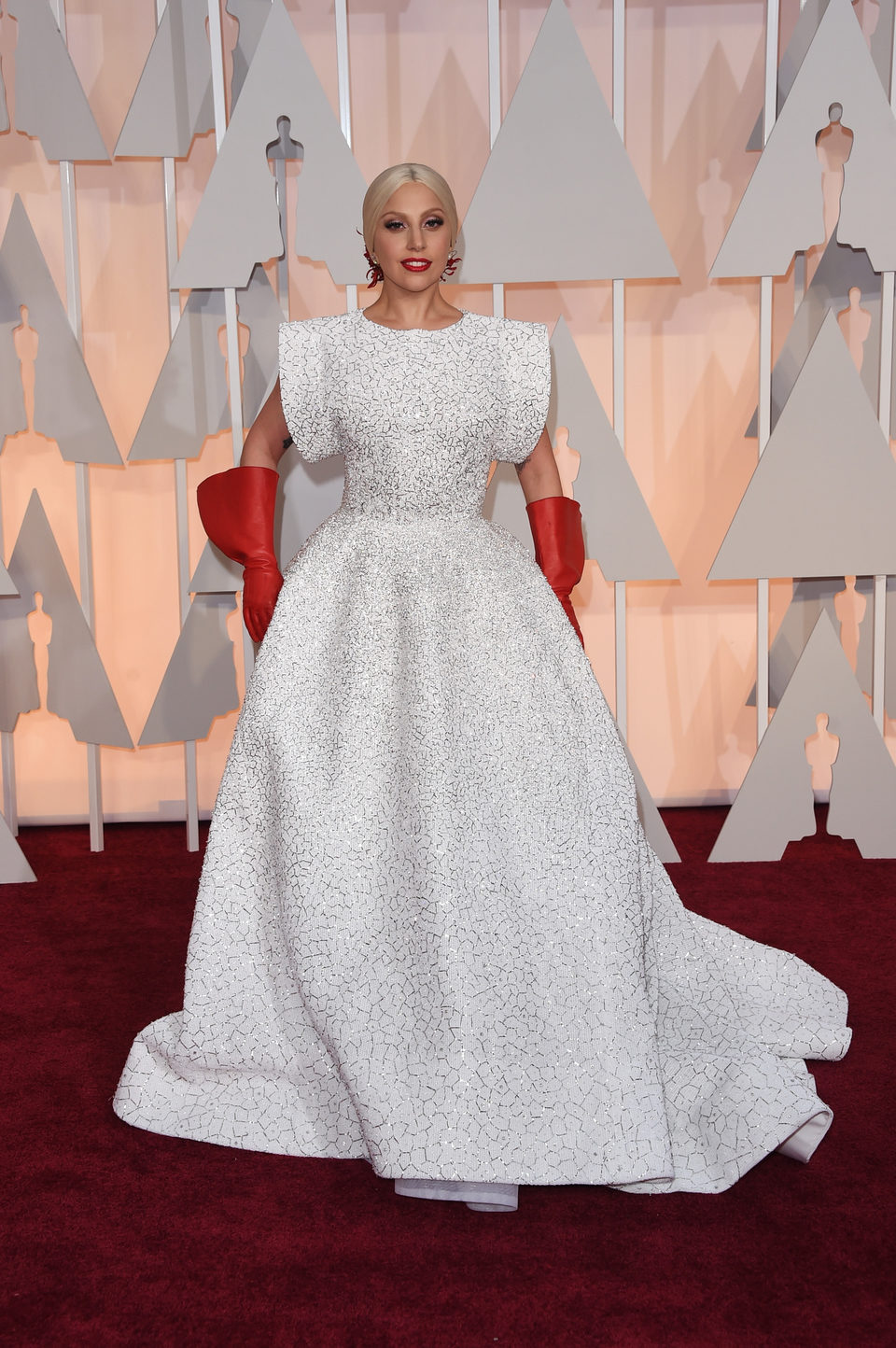 Lady Gaga at the Oscars Awards 2015 red carpet