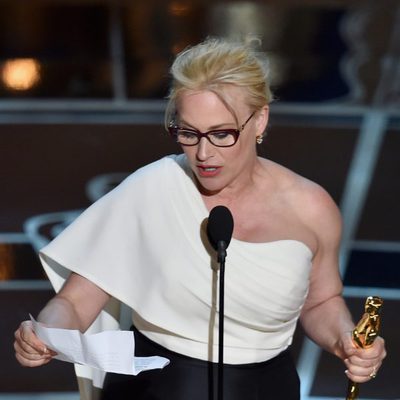 Patricia Arquette receives the Best Actress in a Supporting Role Oscar Award