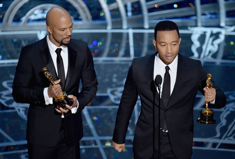 John Legend and Common receive the Best Song Oscar Award