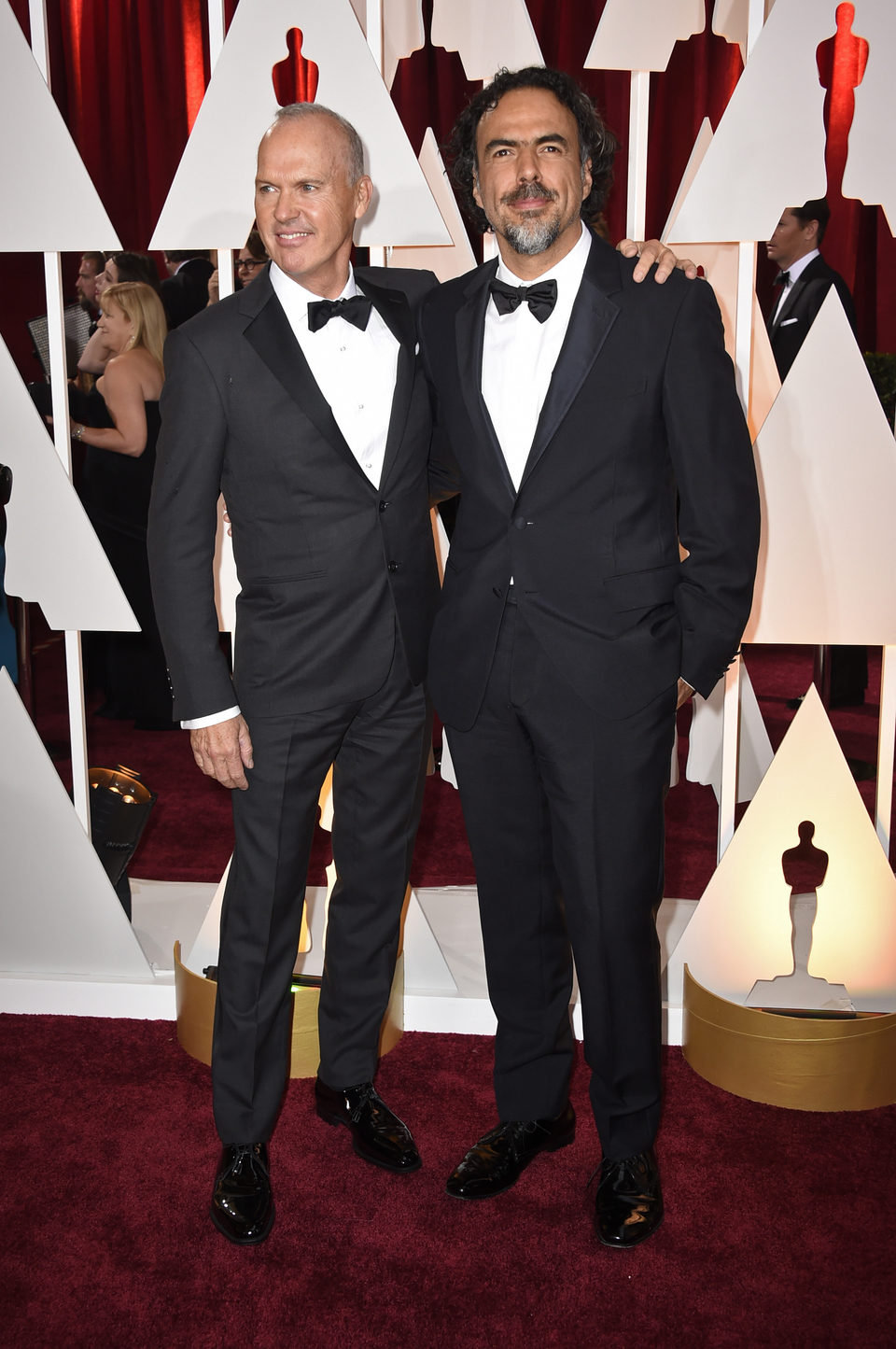 Michael Keaton and Alejandro González Iñárritu in the Oscar 2015 red carpet