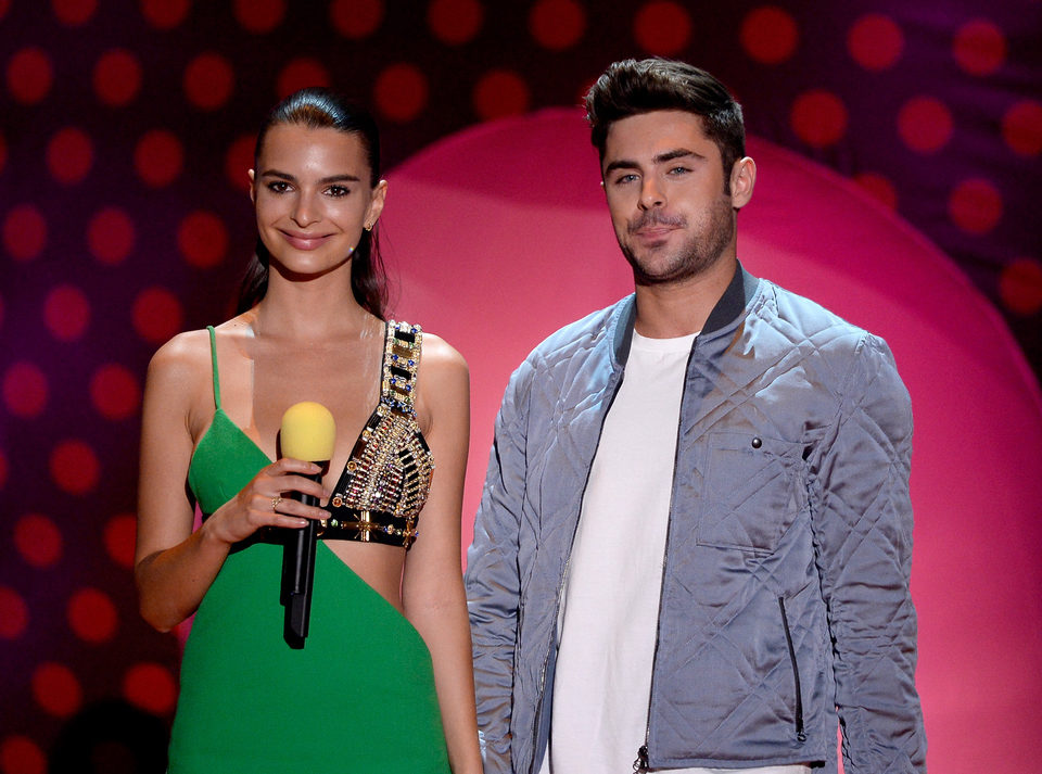 Emily Ratajkowski and Zac Efron during MTV Movie Awards 2015