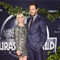 Anna Faris and Chris Pratt at the 'Jurassic World' premiere in California