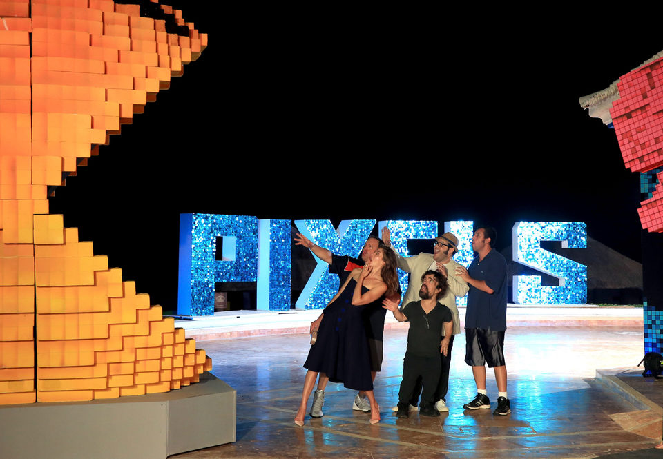 Pac-Man attacks the stars of 'Pixels' at Summer of Sony 2015