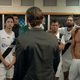 Joaquín Ferreira shows his sculpted body in the locker room.