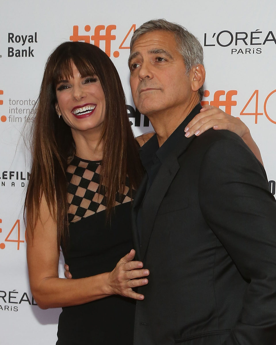 Sandra Bullock and George Clooney at the Toronto International Film Festival 2015