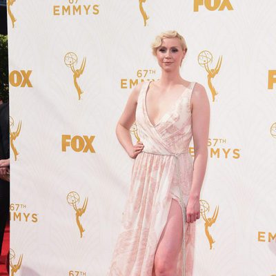 Gwendoline Christie at the red carpet at the Emmys 2015