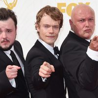 John Bradley-West, Alfie Allen and Conleth Hill at the red carpet of the 2015 Emmys