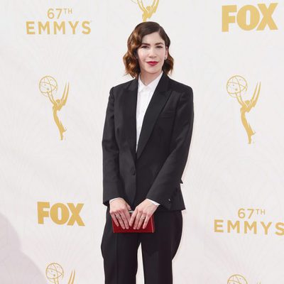 Carrie Brownstein at the red carpet of the 2015 Emmy Awards