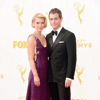 Claire Danes, Hugh Dancy at the 2015 Emmy awards red carpet