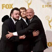 John Bradley-West, Alfie Allen and Conleth Hill before the 2015 Emmys