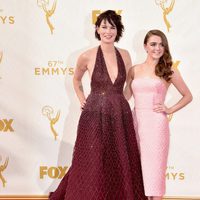 Lena Headey, Maisie Williams at the 2015 Emmy Awards red carpet