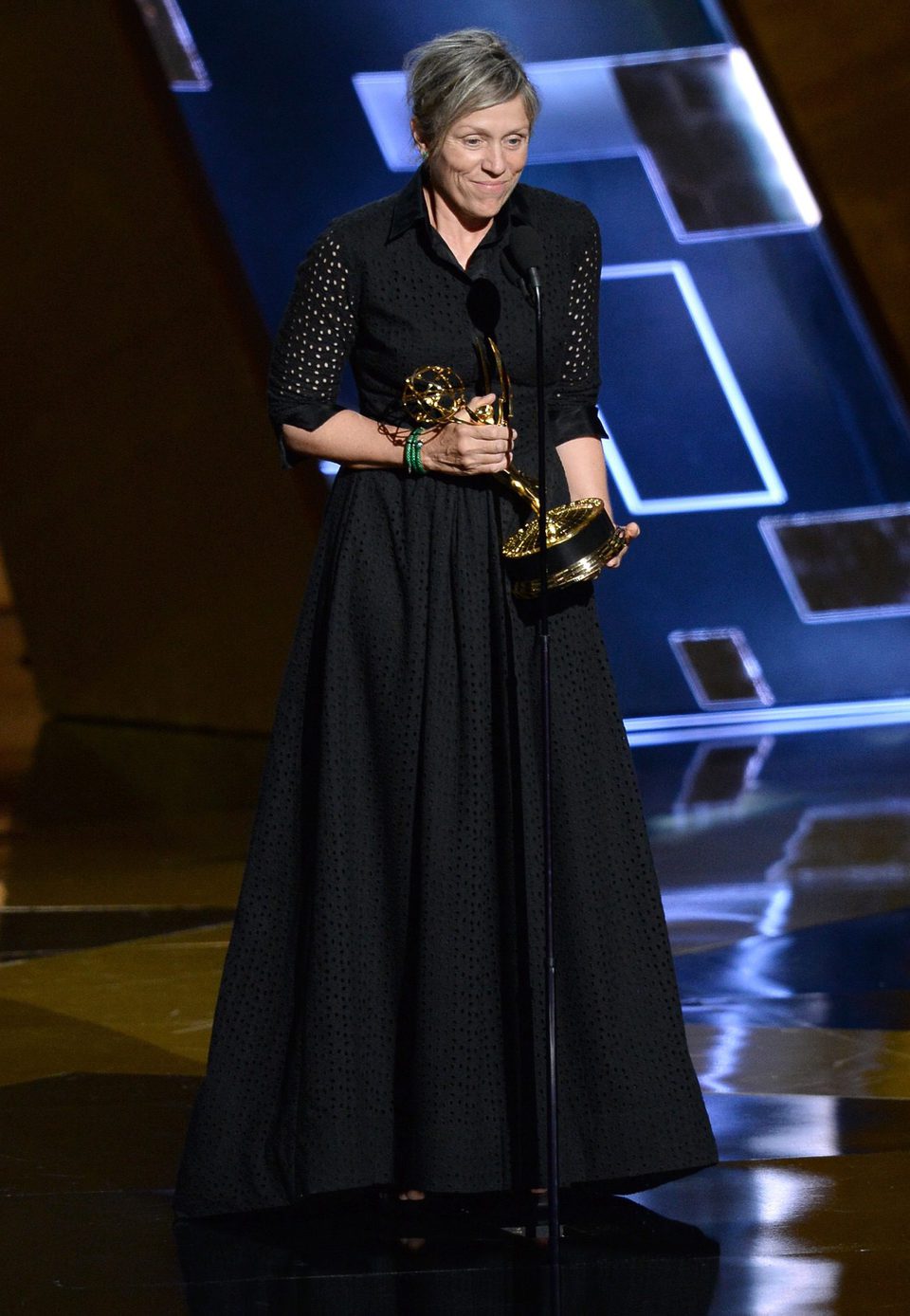 Frances McDormand receiving the 2015 Emmy Award