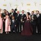 The 'Game of Thrones' team posing with their 2015 Emmy Award