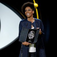 Yordanka Ariosa receives the Silver Shell for Best Actress for the film 'El rey de la Habana (The King of Havana)' during the closing ceremony red carpet o