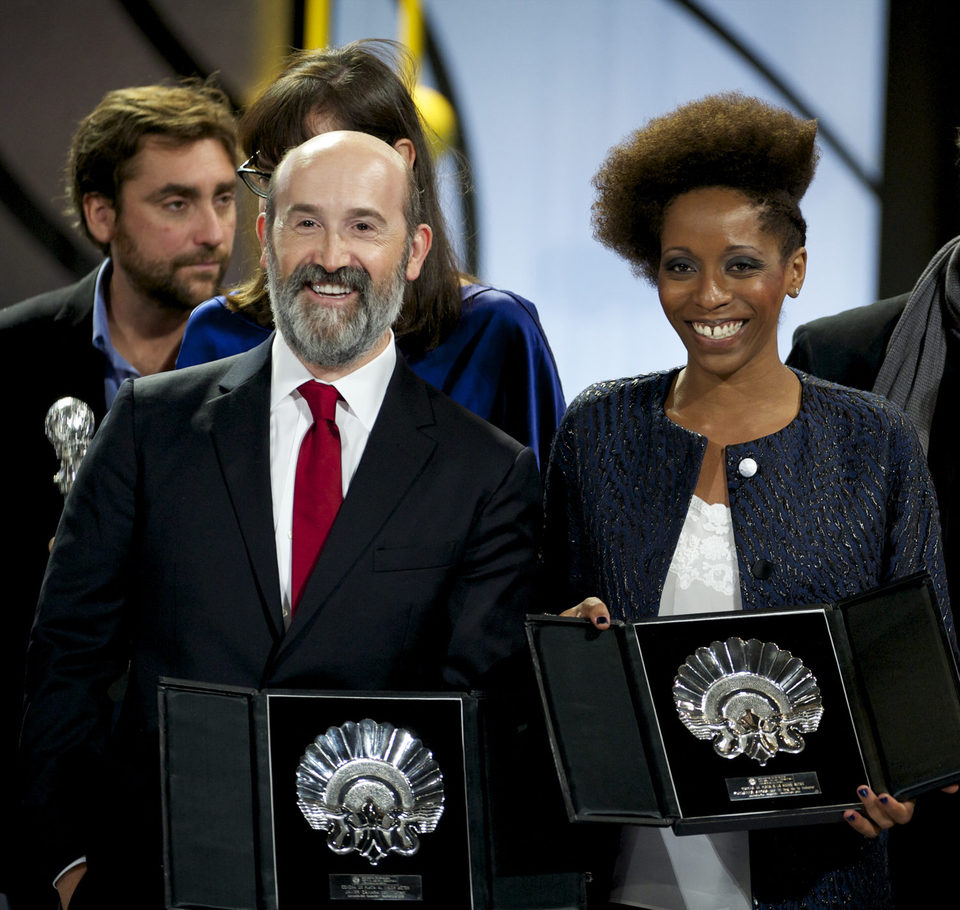 Javier Camara, Silver Shell for Best Actor for the film 'Truman', and Yordanka Ariosa, Silver Shell for Best Actress for the film 'El Rey de la Habana (The