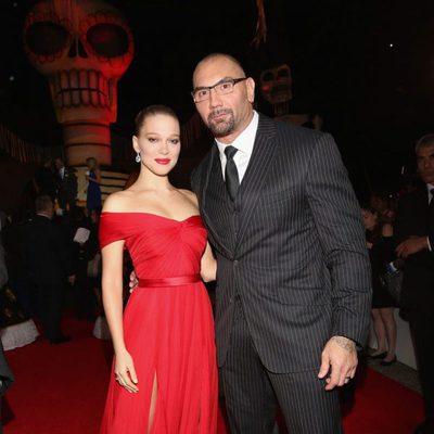 Dave Bautista and Lea Seydoux in the 'Spectre' Premiere in Mexico