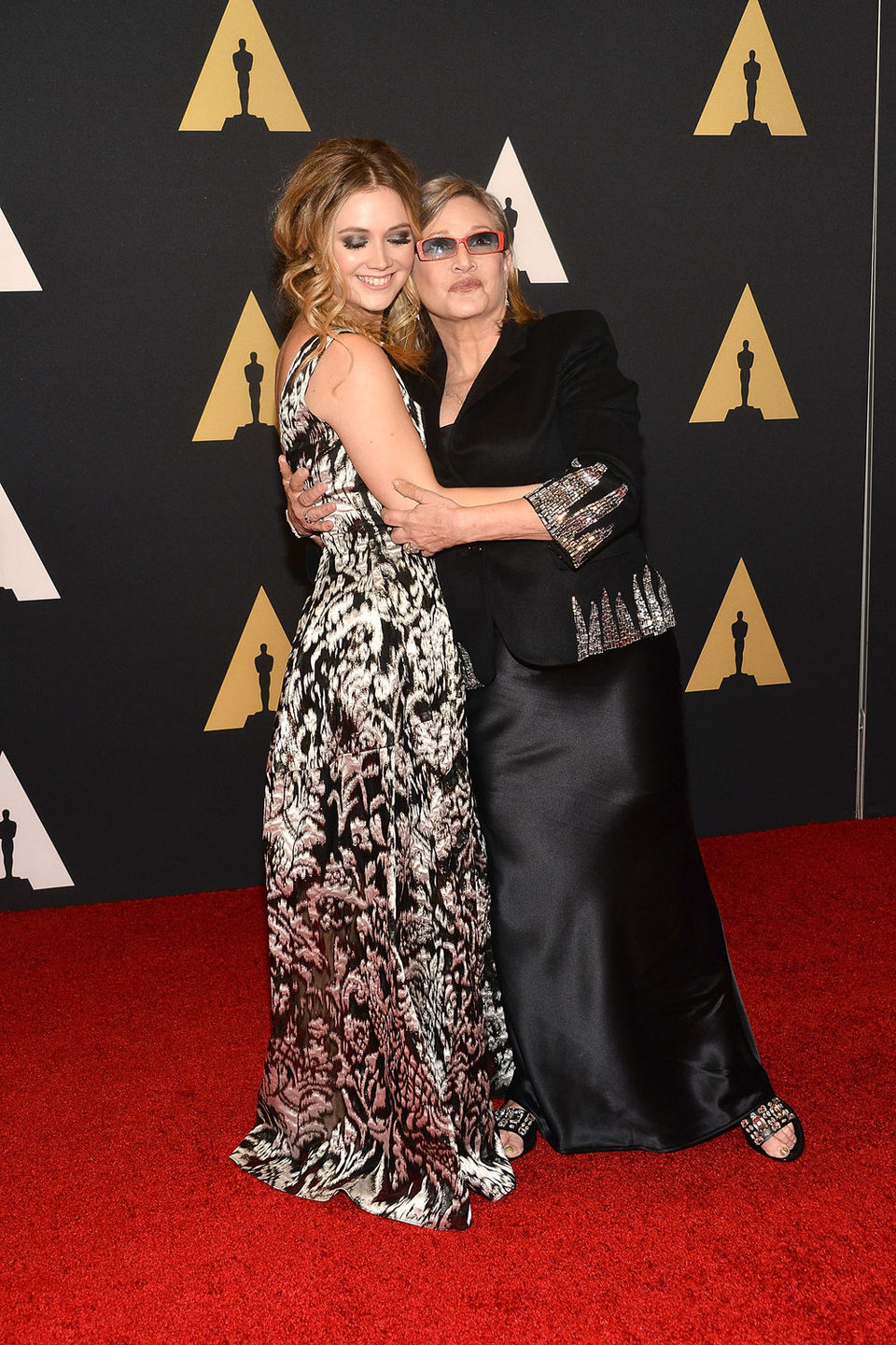 Billie Lourd and Carrie Fisher in Governor's Awards 2015