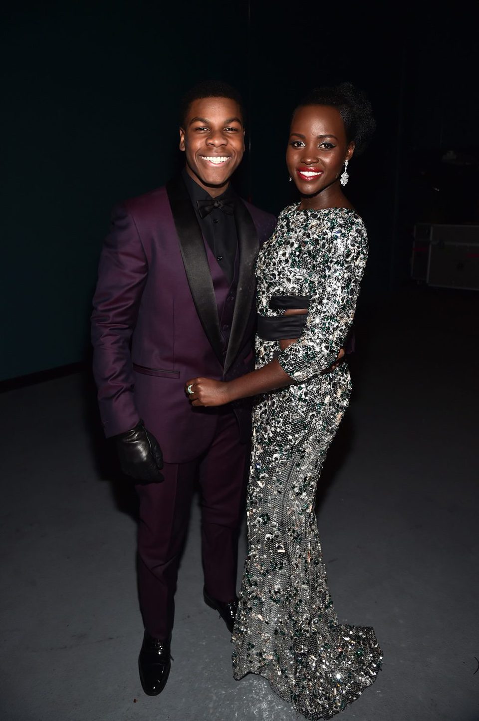 John Boyega and Lupita Nyong'o in the 'Star Wars: The Force Awakens' Premiere