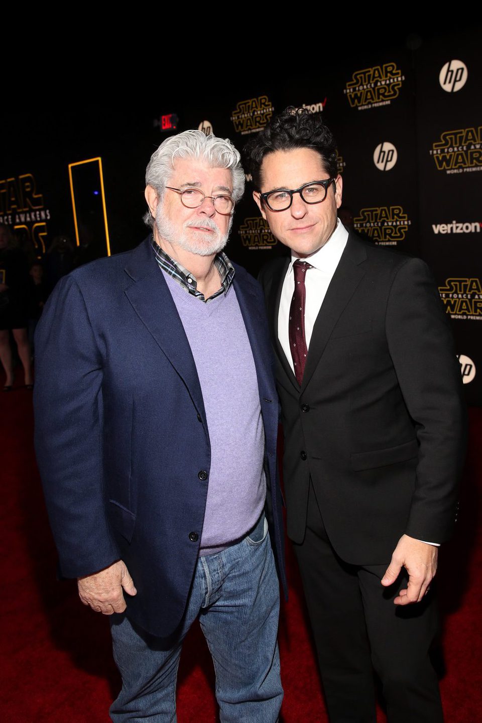 George Lucas and J.J. Abrams in the 'Star Wars: The Force Awakens' World Premiere