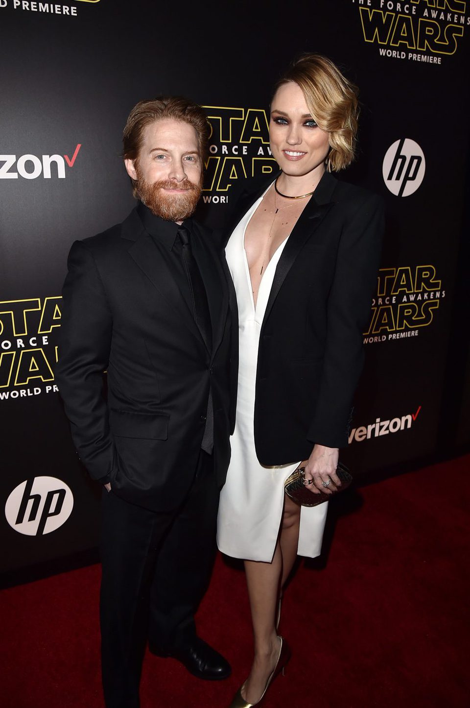 Seth Green and Clare Grant in the 'Star Wars: The Force Awakens' World Premiere