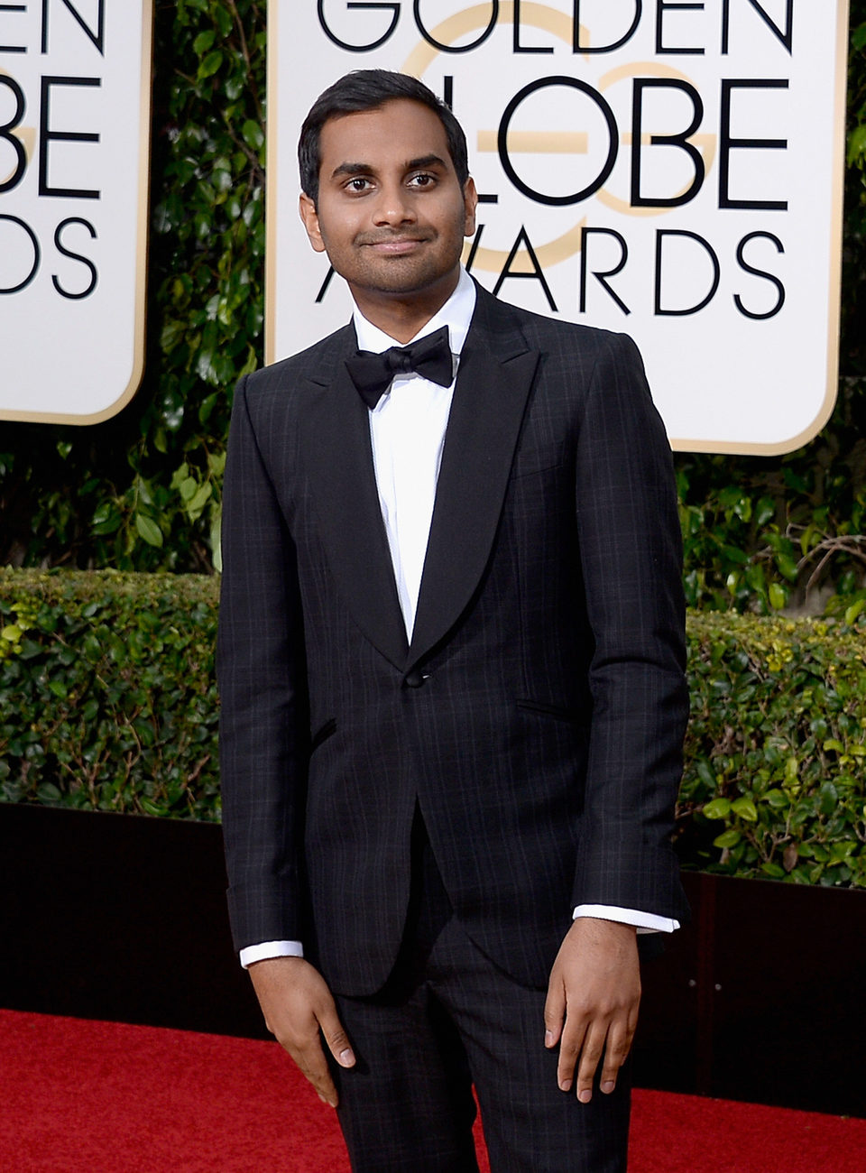 Aziz Ansari at the 2016 Golden Globes red carpet