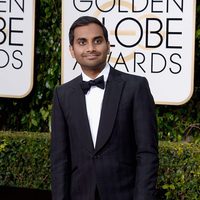 Aziz Ansari at the 2016 Golden Globes red carpet