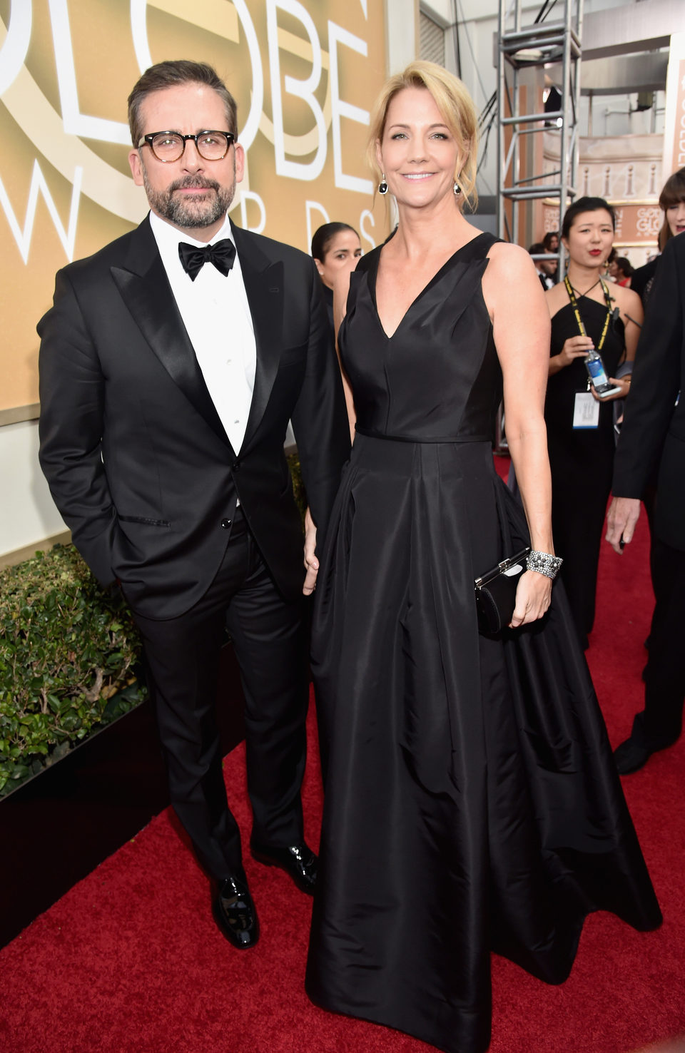 Steve Carell and Nancy Carell at the 2016 Golden Globes red carpet