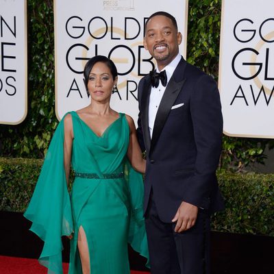 Will Smith and Jada Pinkett Smith at the 2016 Golden Globes red carpet