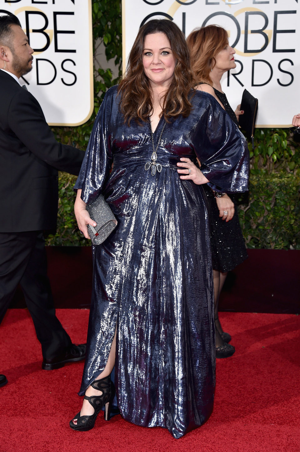 Melissa McCarthy in the 2016 Golden Globes red carpet