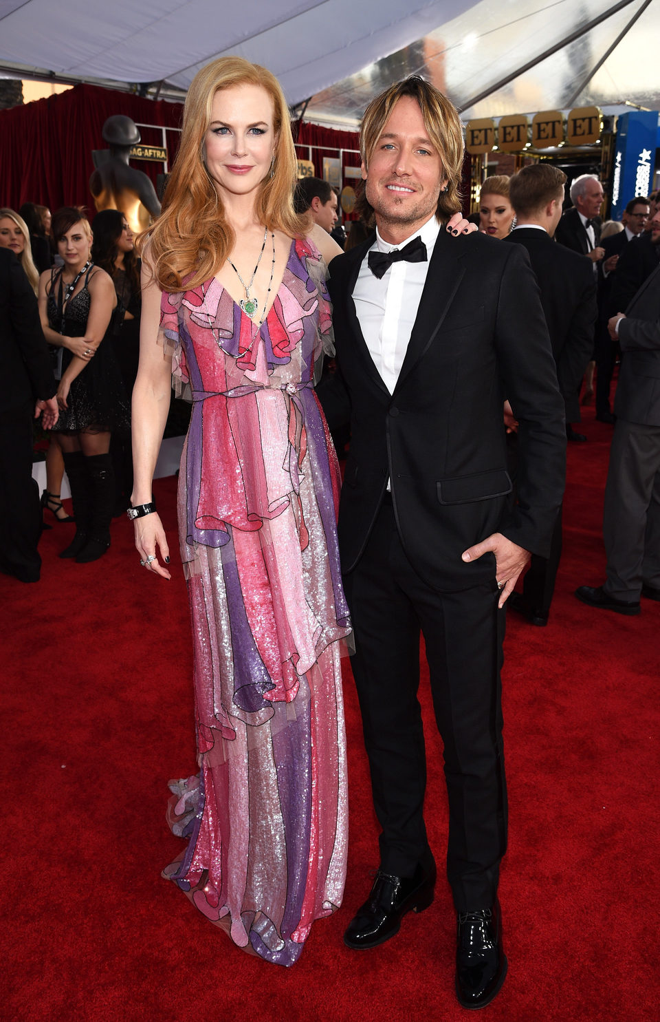 Nicole Kidman and Keith Urban in red carpet of SAG Awards 2016