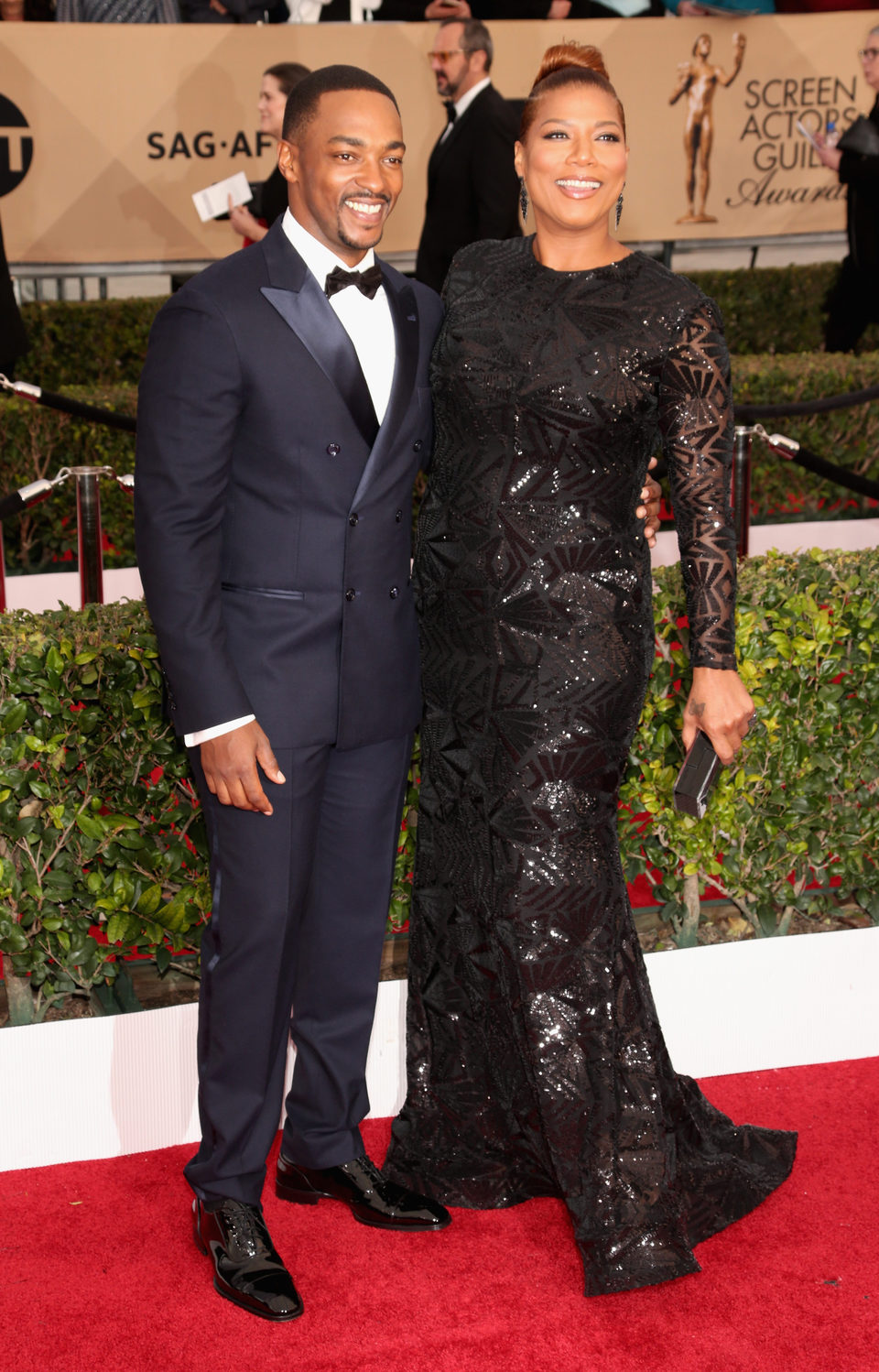 Anthony Mackie and Queen Latifah in SAG Awards 2016