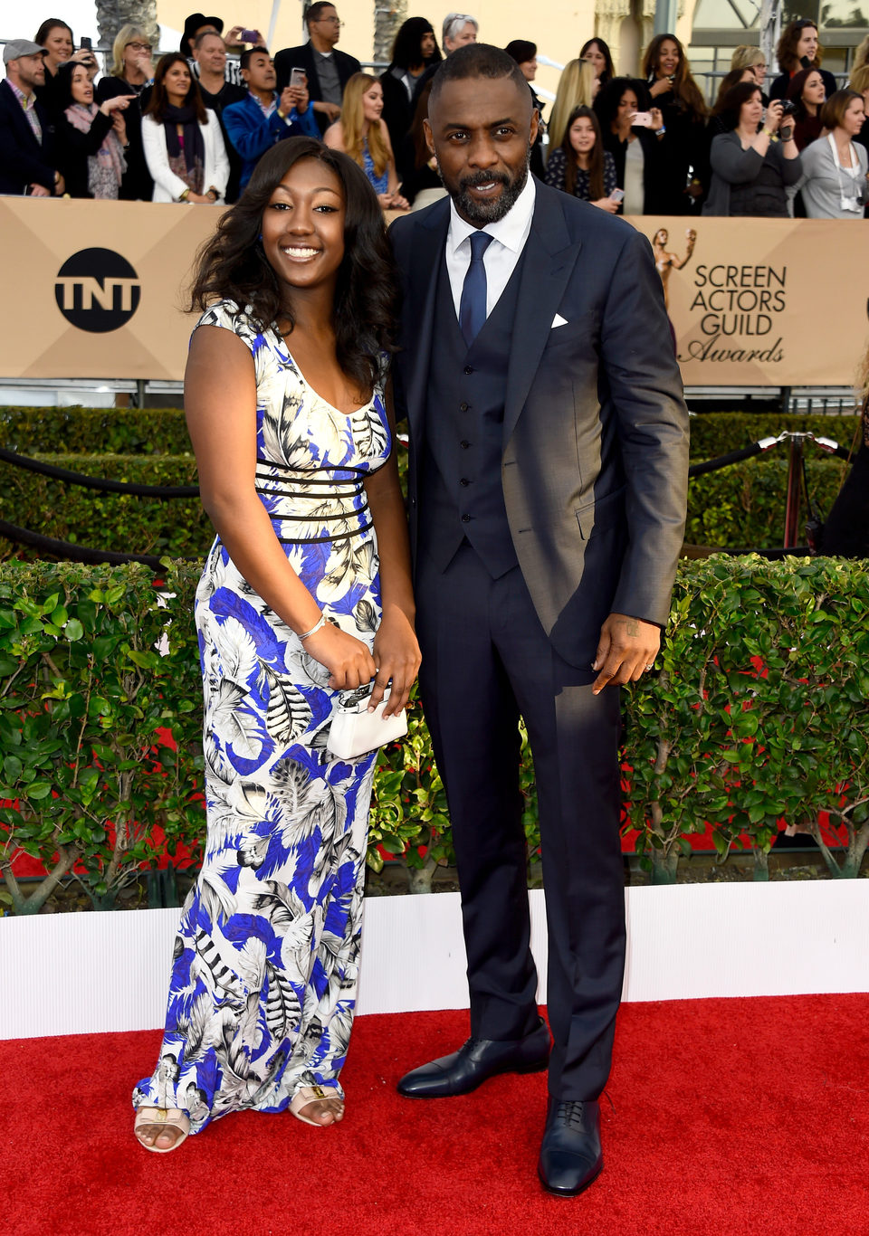 Idris Elba and Isan Elba at the SAG Awards 2016 red carpet