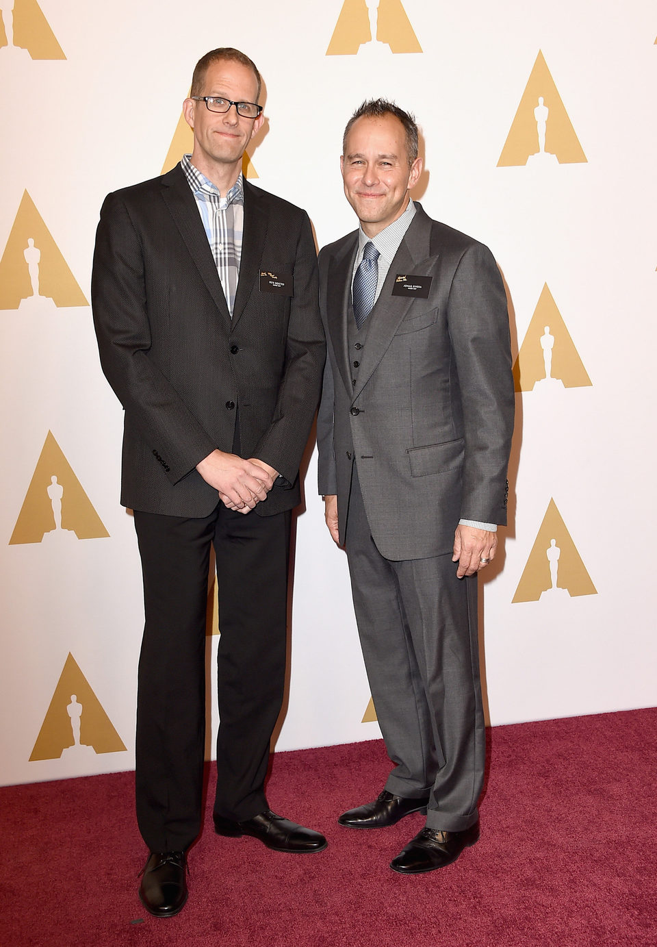 Pete Docter and Jonas Rivera at the Oscar 2016 nominees luncheon