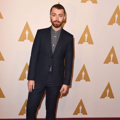 Sam Smith at the Oscar 2016 nominees luncheon