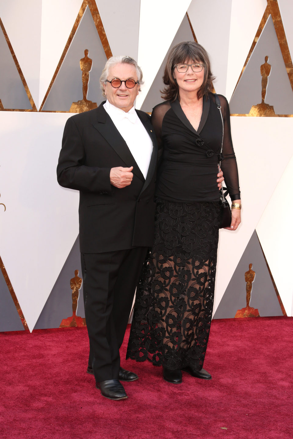 George Miller and Margaret Sixel at the Oscars 2016 red carpet