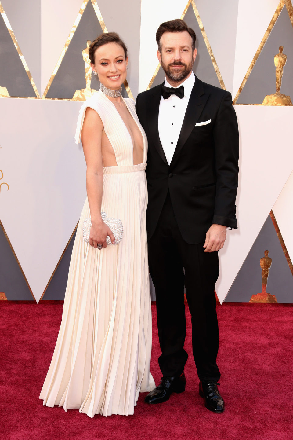 Olivia Wilde and Jason Sudeikis at the Oscars 2016 red carpet