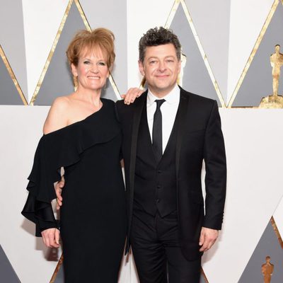 Andy Serkis and Lorraine Ashbourne at the Oscars 2016 red carpet