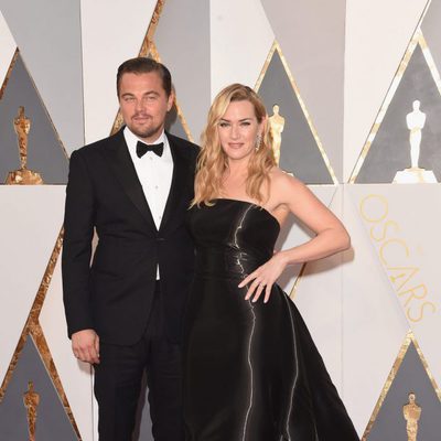 Leonardo DiCaprio and Kate Winslet at the Oscars 2016 red carpet