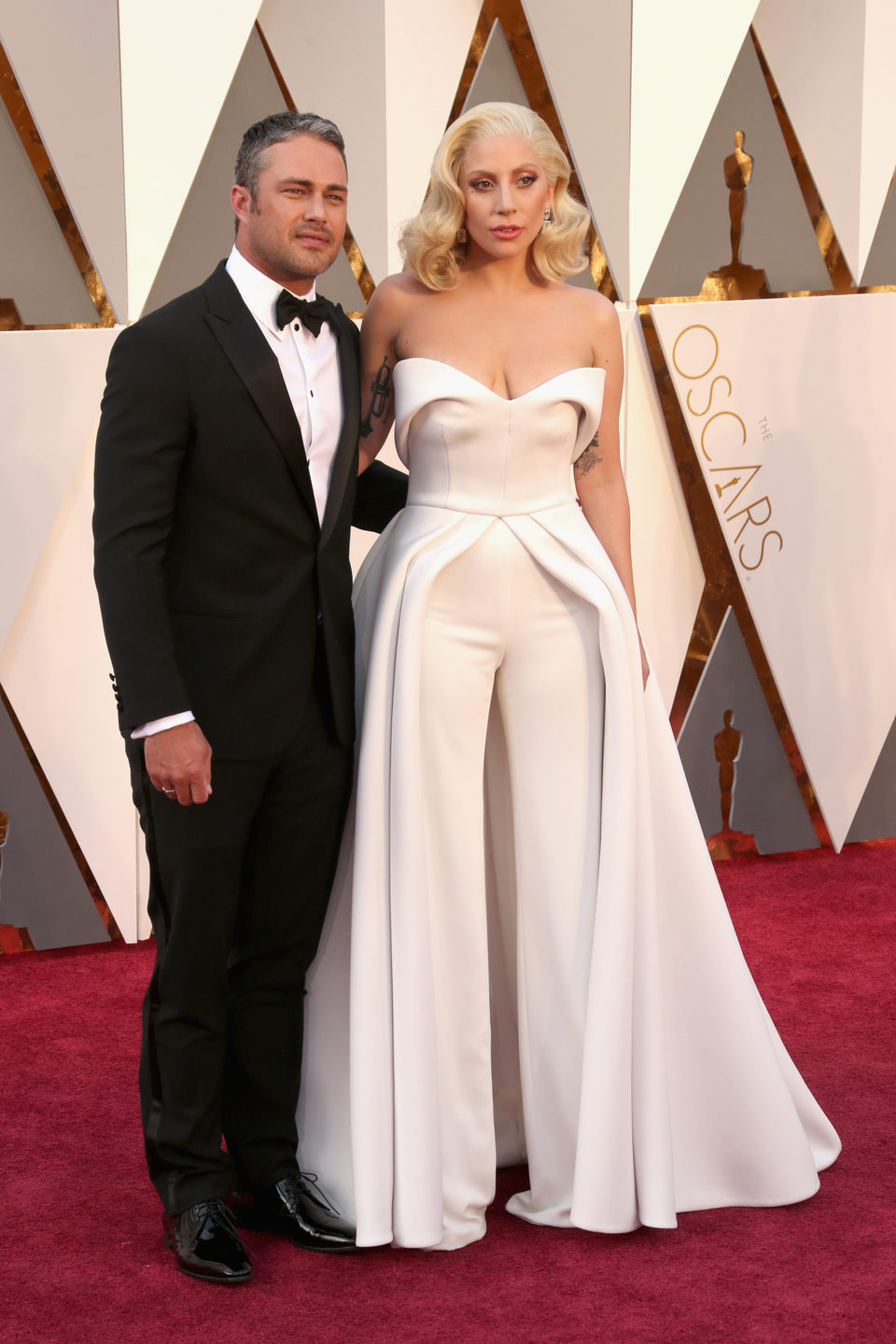 Taylor Kinney and Lady Gaga at the Oscars 2016 red carpet