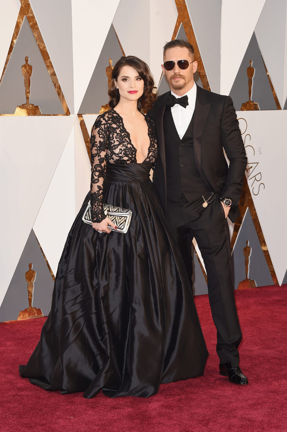 Tom Hardy and Charlotte Riley at the Oscars 2016 red carpet