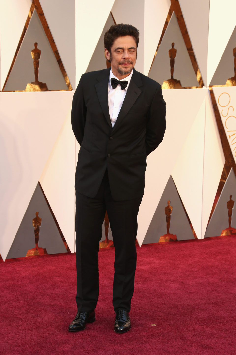 Benicio del Toro at the Oscars 2016 red carpet