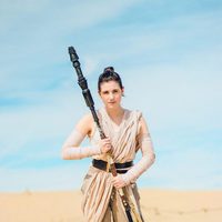 Julianne, the soon-to-be-bride, dressed up as Rey