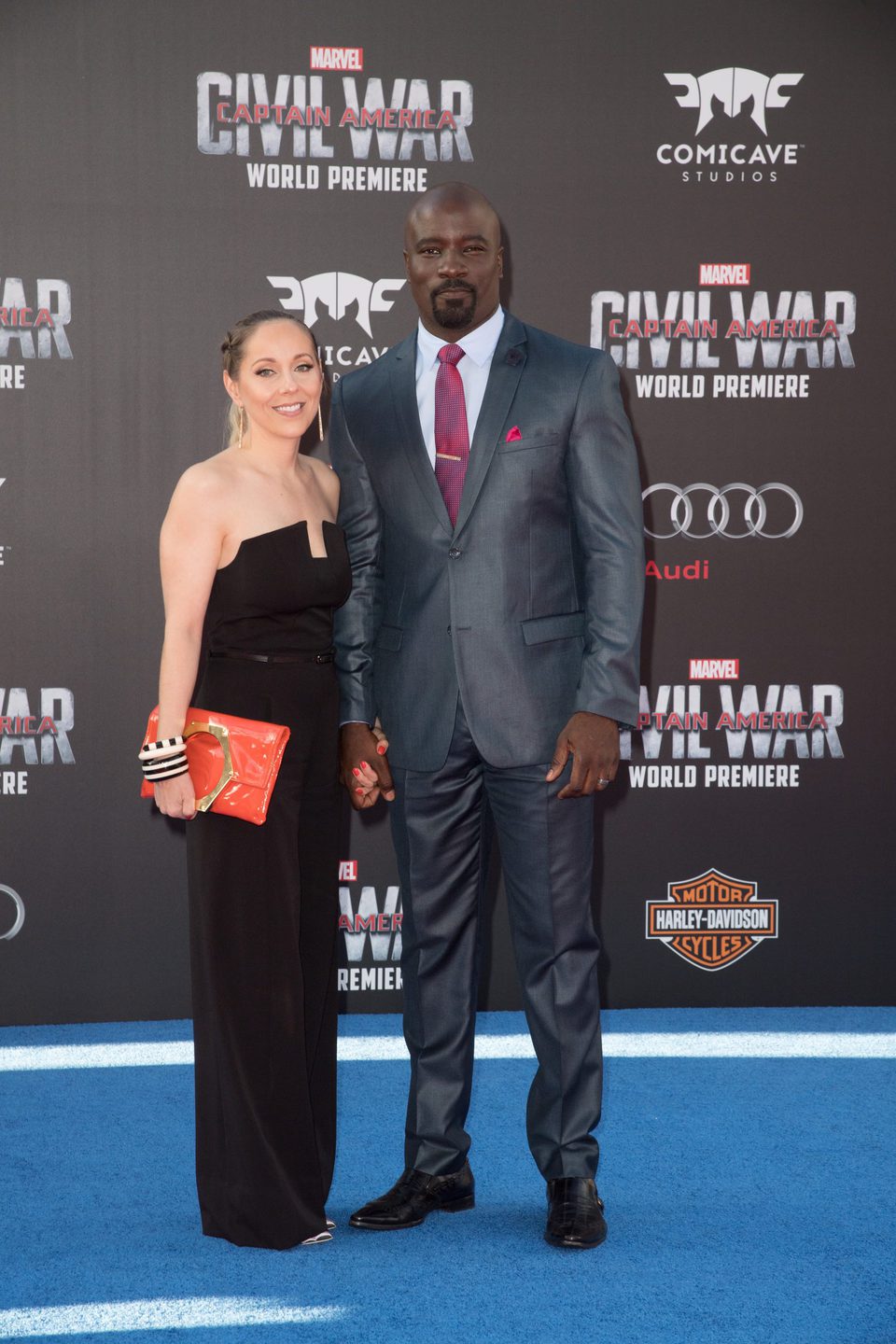 Mike Colter and his wife at 'Captain America: Civil War' World Premiere